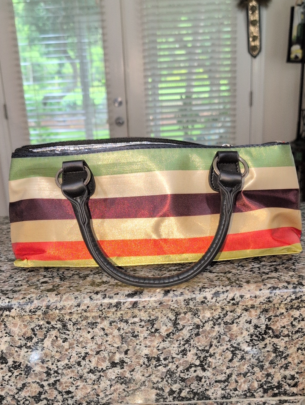 Striped Multicolor Wine Cooler Bag By Prime Ware With Corkscrew And Tumbler